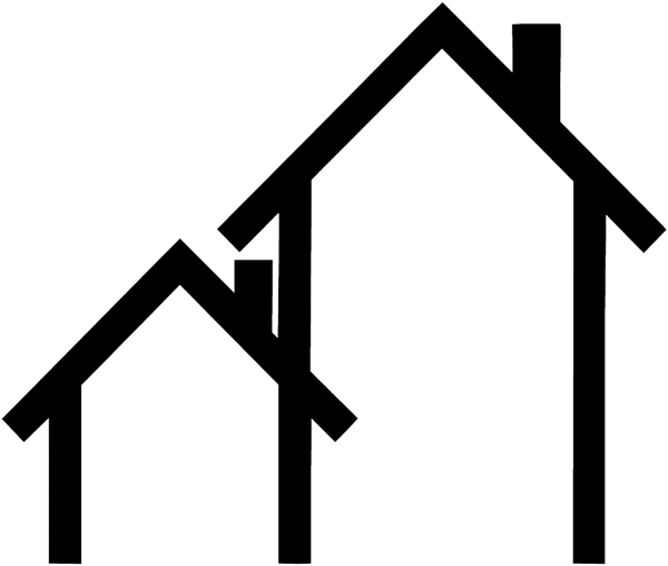 Split level house in dark outline vinyl decal. Customize on line. Houses Homes Buildings 053-0200